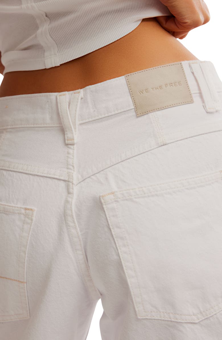 Free People Montana High Waist Denim Walking Shorts, Alternate, color, Snowfall