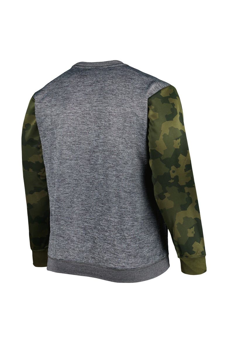 Men's Fanatics Branded Heather Charcoal Brooklyn Nets Big & Tall Camo Stitched Sweatshirt, Alternate, color, Heather Charcoal
