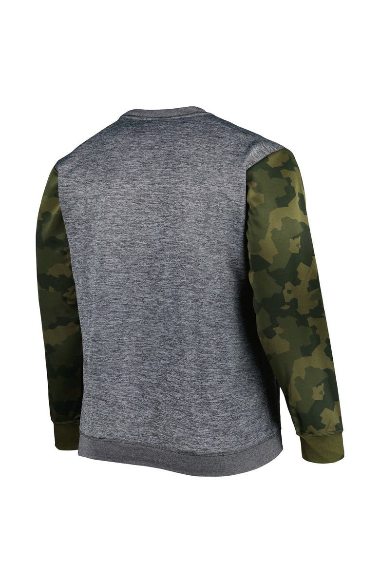 FANATICS Men's Fanatics Branded Heather Charcoal Brooklyn Nets Big & Tall Camo Stitched Sweatshirt, Alternate, color, Heather Charcoal