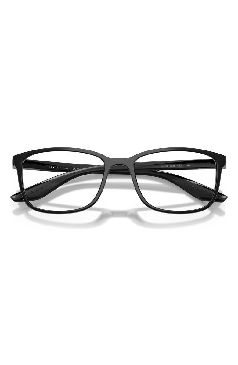Prada Linea Rossa 55mm Pillow Optical Glasses, Alternate, color, Black