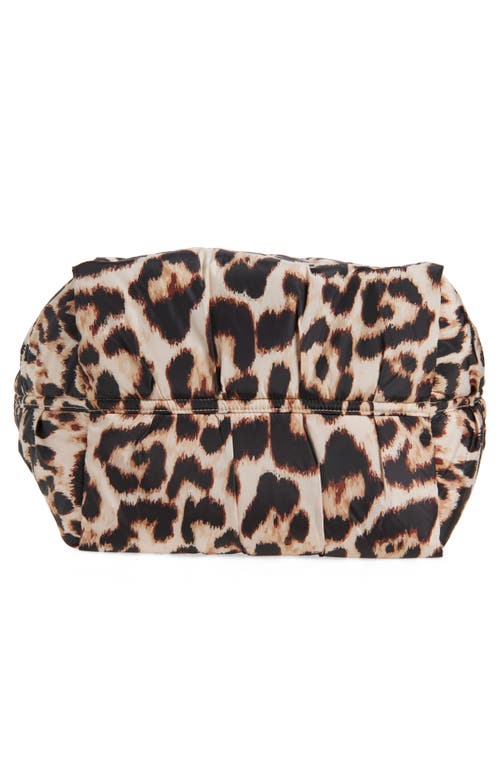 Veecollective Medium Caba Leopard Print Recycled Polyester Tote In Animal Print