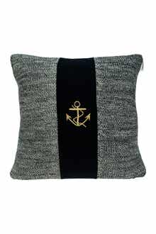 PARKLAND COLLECTION Ahoy Nautical Pillow - 18" x 18" - Blue