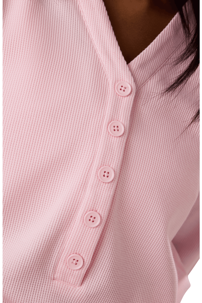 Waffle Maternity & Nursing Lounge Set, Alternate, color, Pale Pink