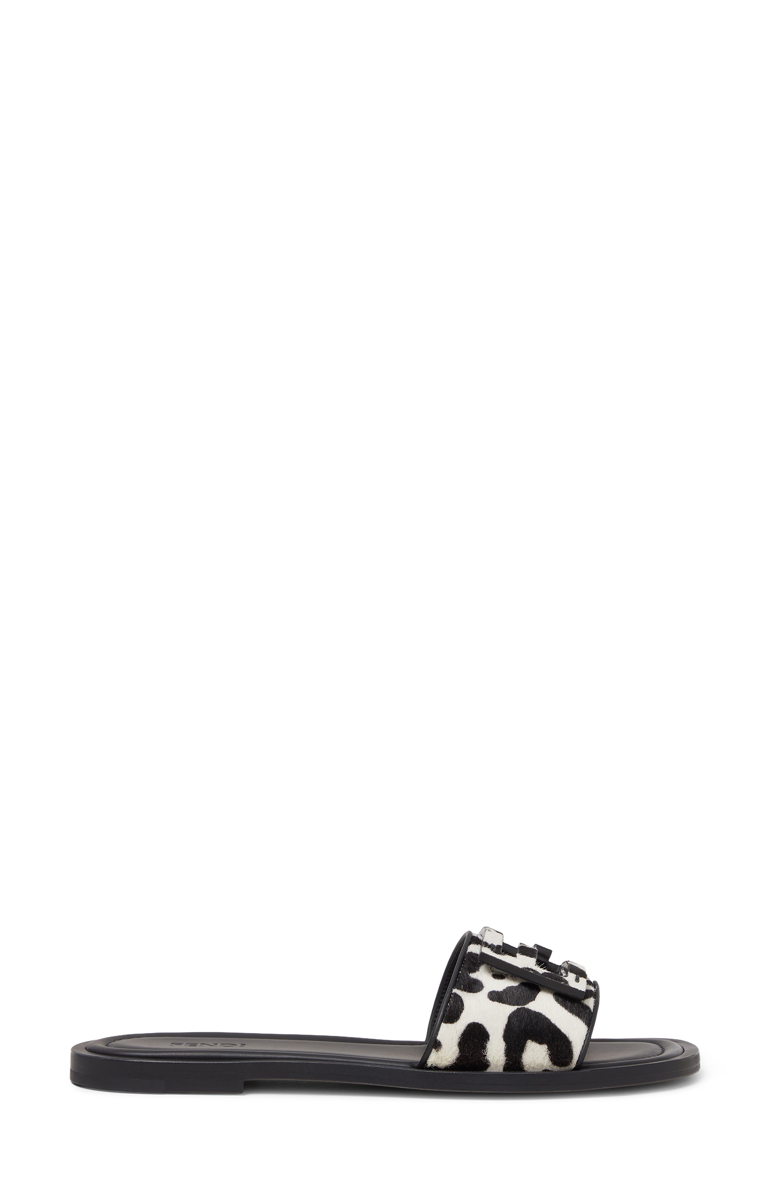 Baguette Genuine Calf Hair Slide Sandal, Alternate, color, F0C6M BIANCO NERO CALF HAIR