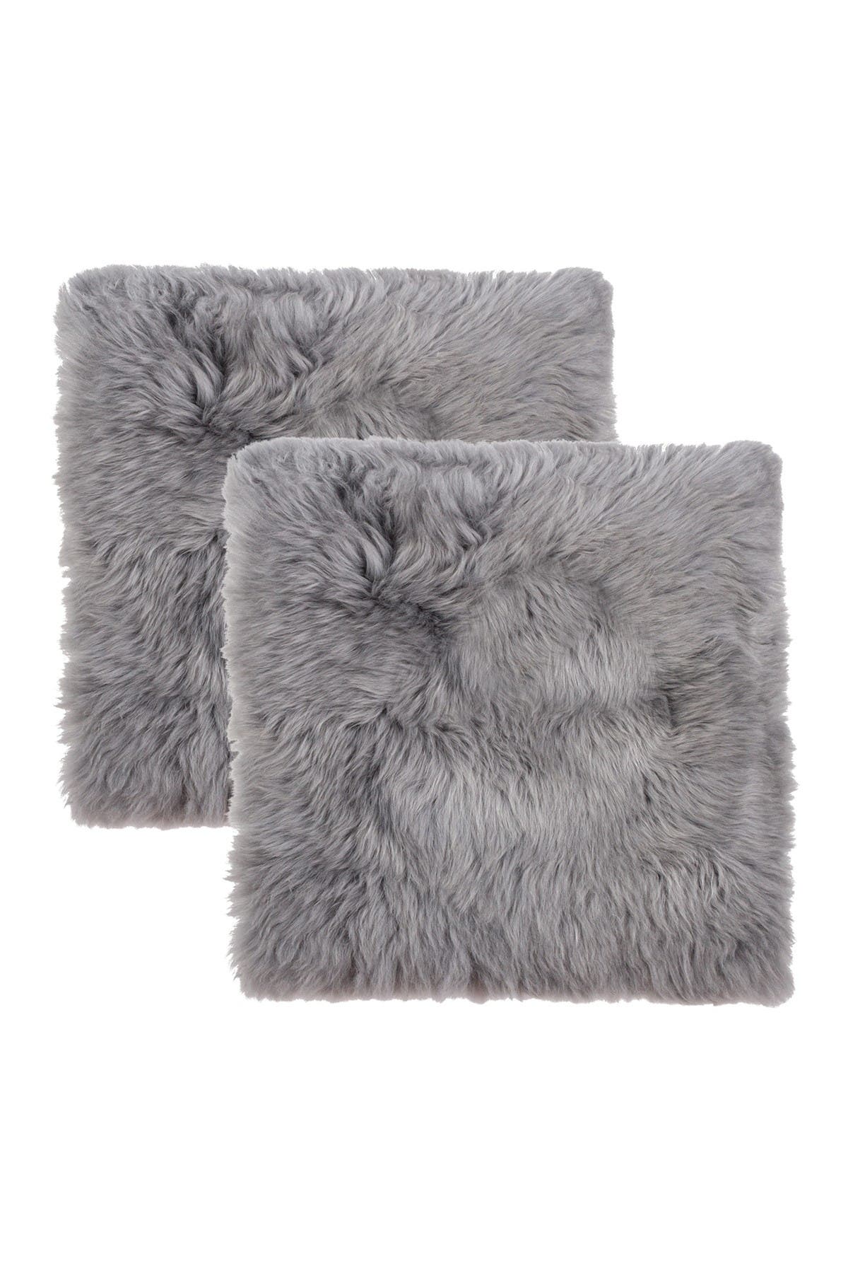 NATURAL New Zealand Genuine Sheepskin Shearling Chair Seat Pad - Set of 2
