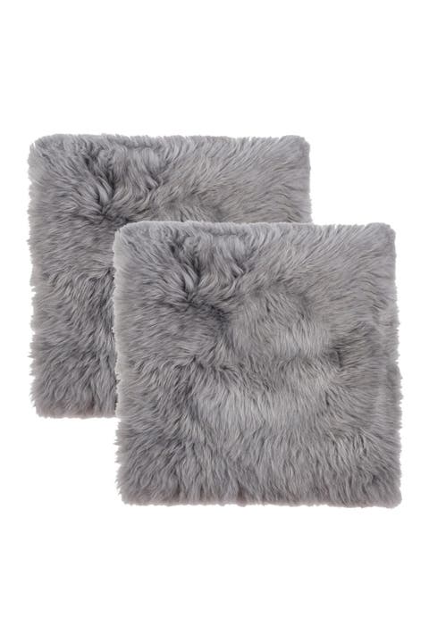 New Zealand Genuine Sheepskin Shearling Chair Seat Pad - Set of 2