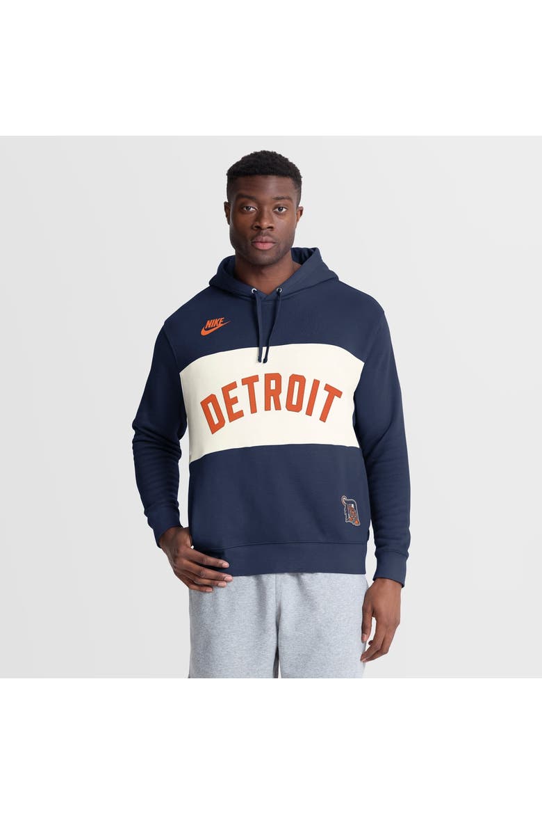 Men's Nike Navy Detroit Tigers 1961-1963 Cooperstown Collection Legacy Color-Block Hoodie, Main, color, Navy