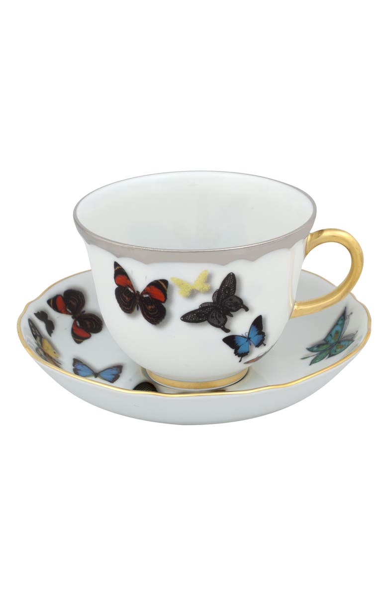 Christian Lacroix Butterfly Parade Teacup & Saucer, Main, color, 