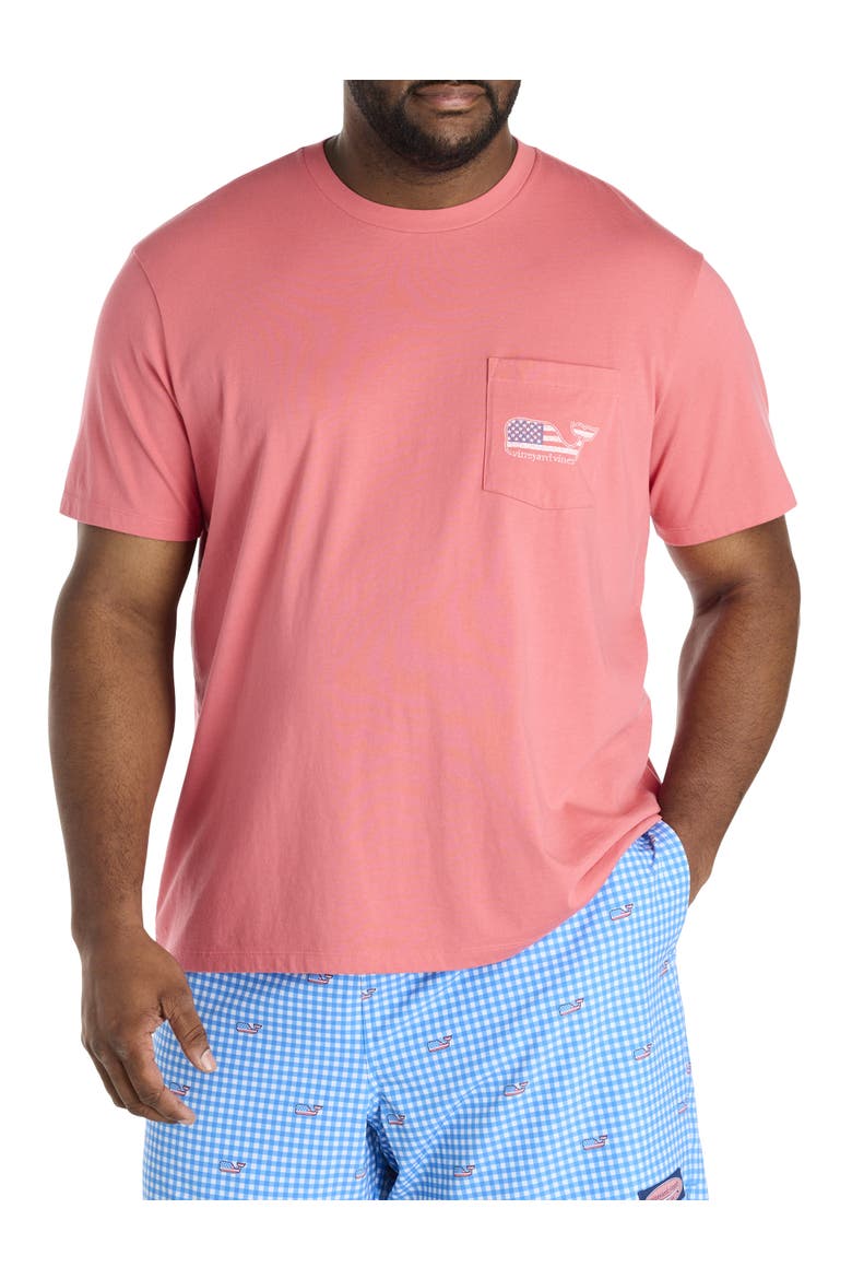 Big & Tall Flag Whale Pocket T-Shirt, Alternate, color, LOBSTER REEF