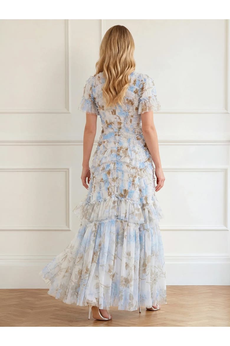 Wisteria Valentine Ruffle Gown, Alternate, color, Optic White/Blue