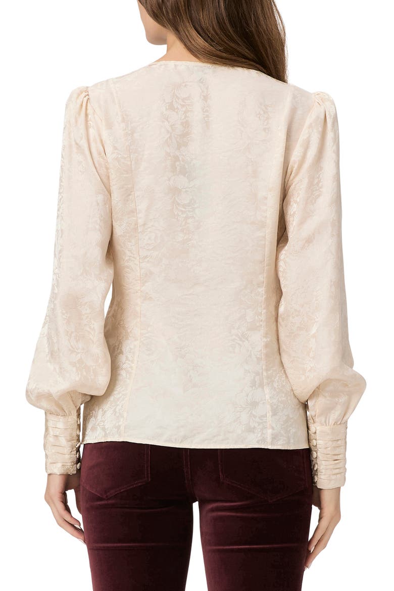 Marielle Floral Silk Top, Alternate, color, TRAVERTINE