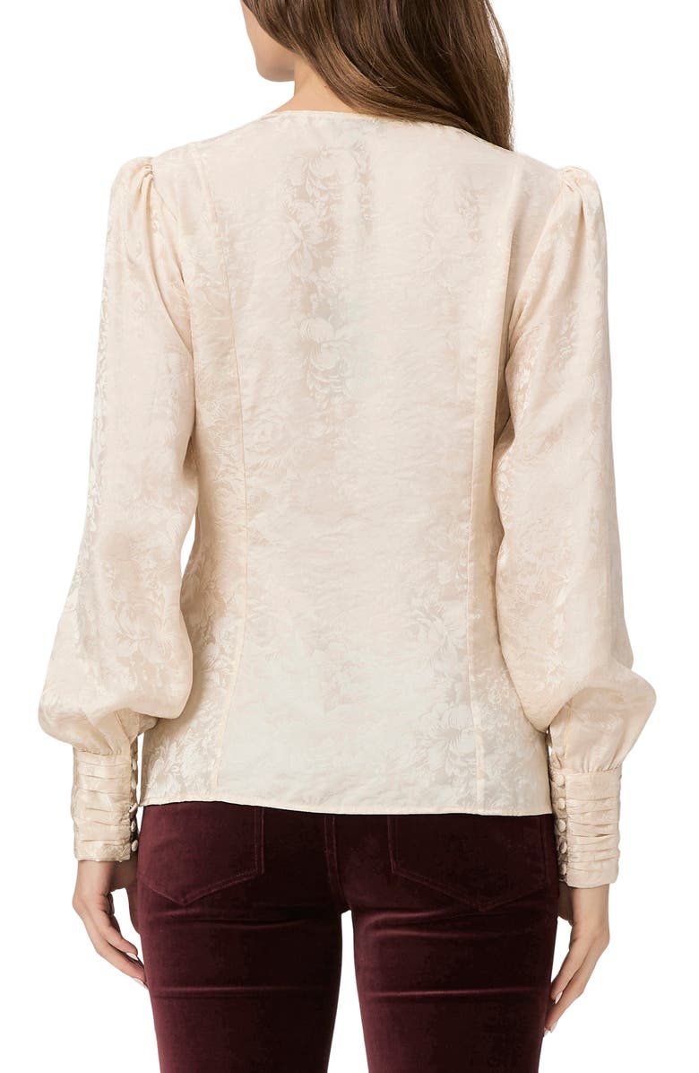 PAIGE Marielle Floral Silk Top, Alternate, color, Travertine