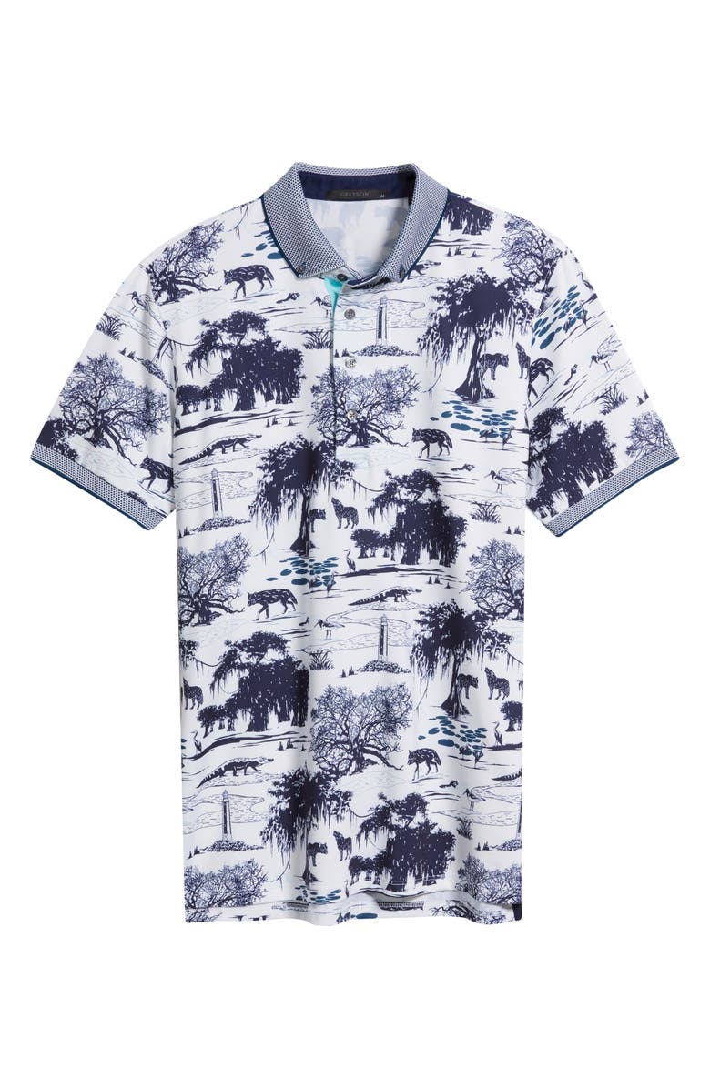 Greyson Angel Oak Performance Button-Down Golf Polo, Main, color, Arctic