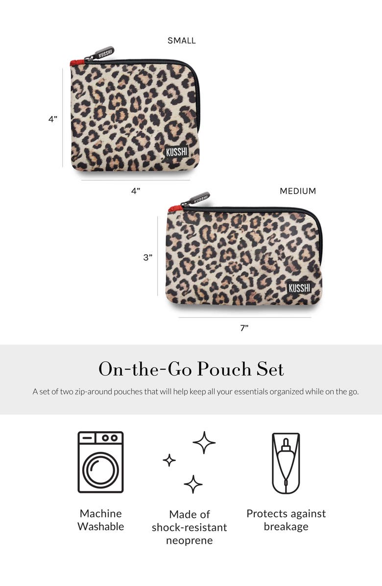 KUSSHI On the Go Pouch Set, Alternate, color, Leopard/Red