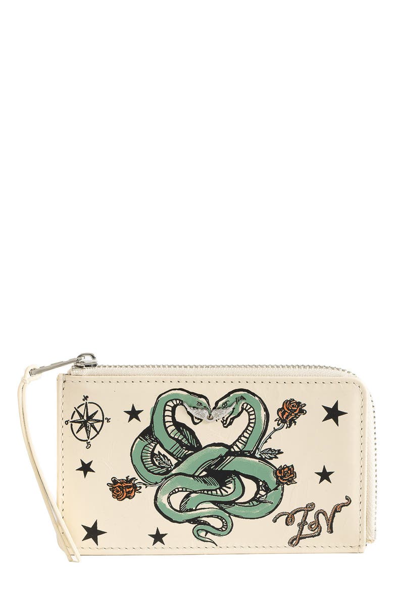 ZV Card Tattoo Leather Card Case, Main, color, FLASH