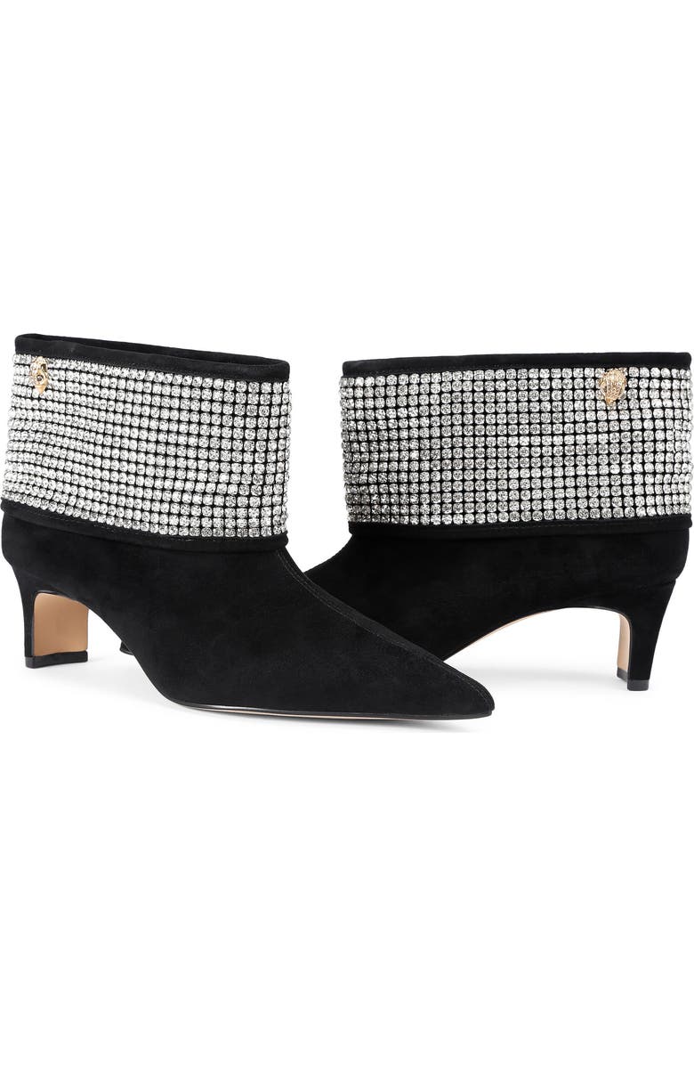 Kurt Geiger London Fold-Over Embellished Bootie, Alternate, color, Charcoal