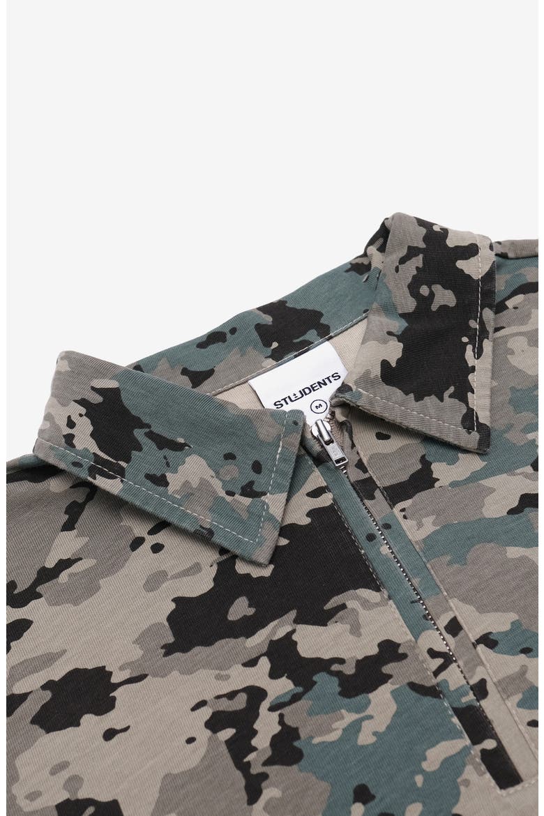 Gunnison Camo Long Sleeve Cotton Zip Polo, Alternate, color, CAMO