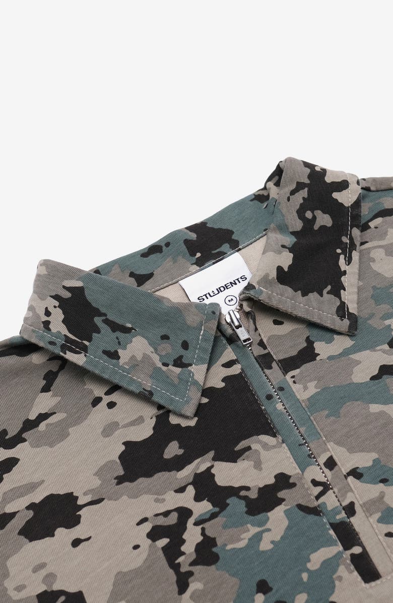 STUDENTS Gunnison Camo Long Sleeve Cotton Zip Polo, Alternate, color, Camo