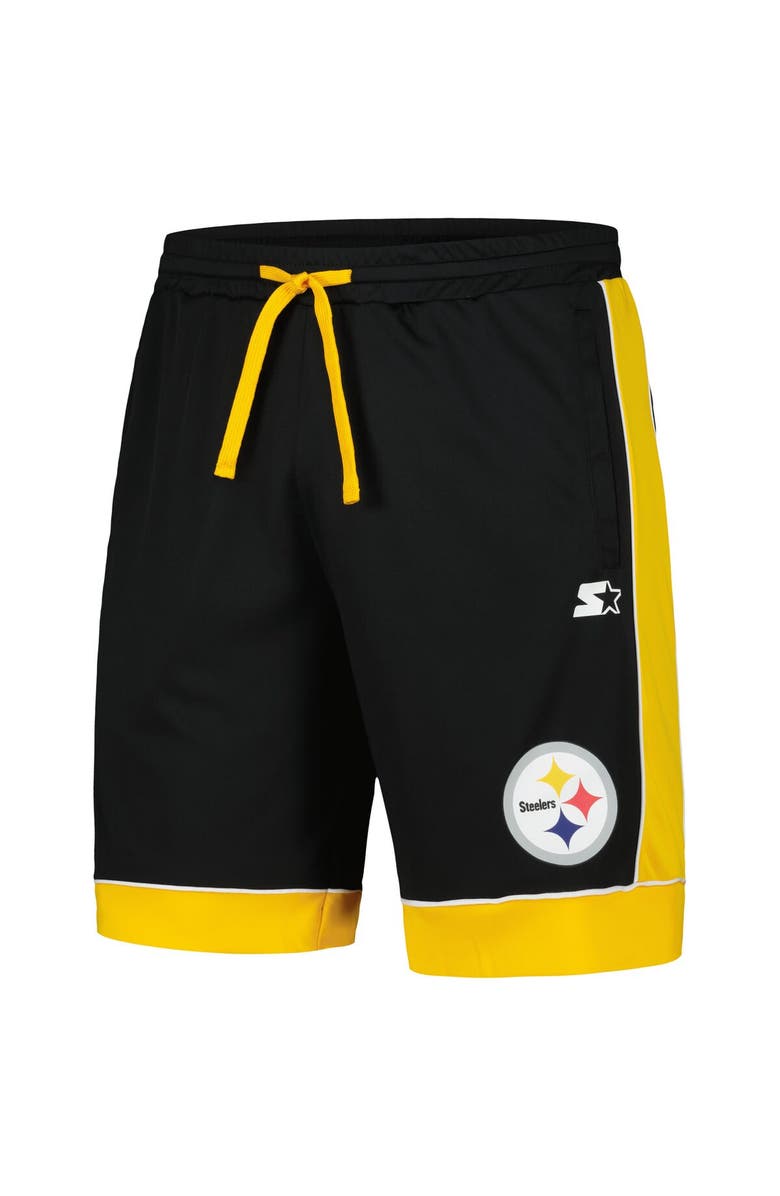 STARTER Men's Starter Black/Gold Pittsburgh Steelers Fan Favorite Fashion Shorts, Alternate, color, 