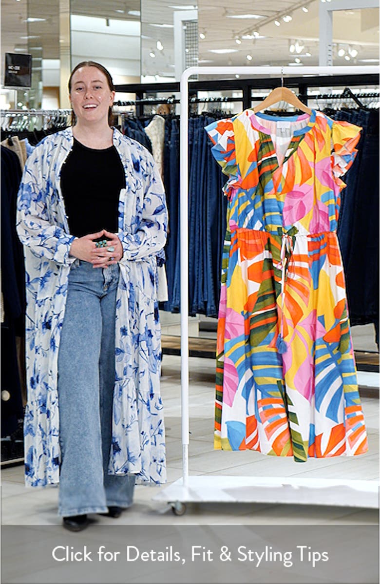 Breezy Palms Tiarna Flutter Sleeve Tie Waist Midi Dress, sales video thumbnail