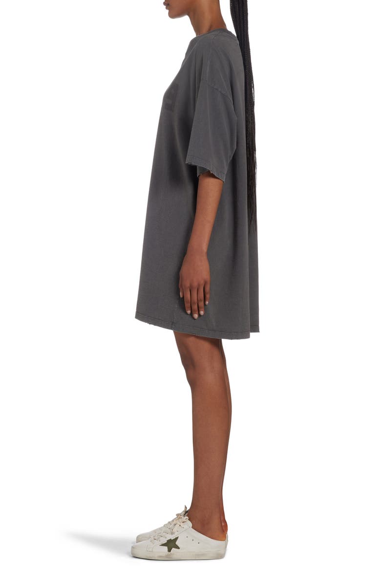 Distressed Logo Graphic T-Shirt Dress, Alternate, color, ANTHRACITE