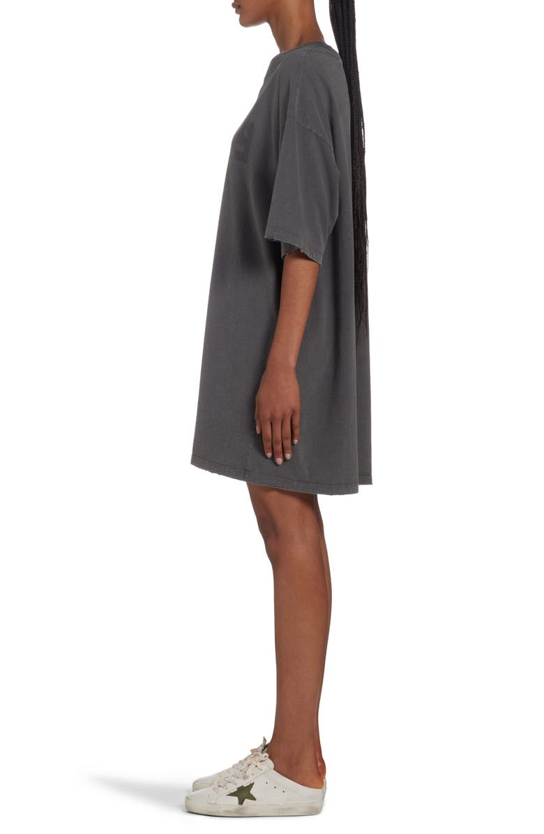 Golden Goose Distressed Logo Graphic T-Shirt Dress, Alternate, color, Anthracite