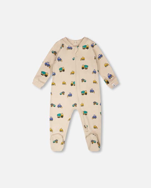 Organic Cotton One-Piece Truck Print Pyjama (Baby)