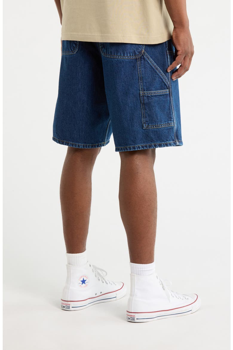 Double Knee Denim Shorts, Alternate, color, BLUE (STONE)
