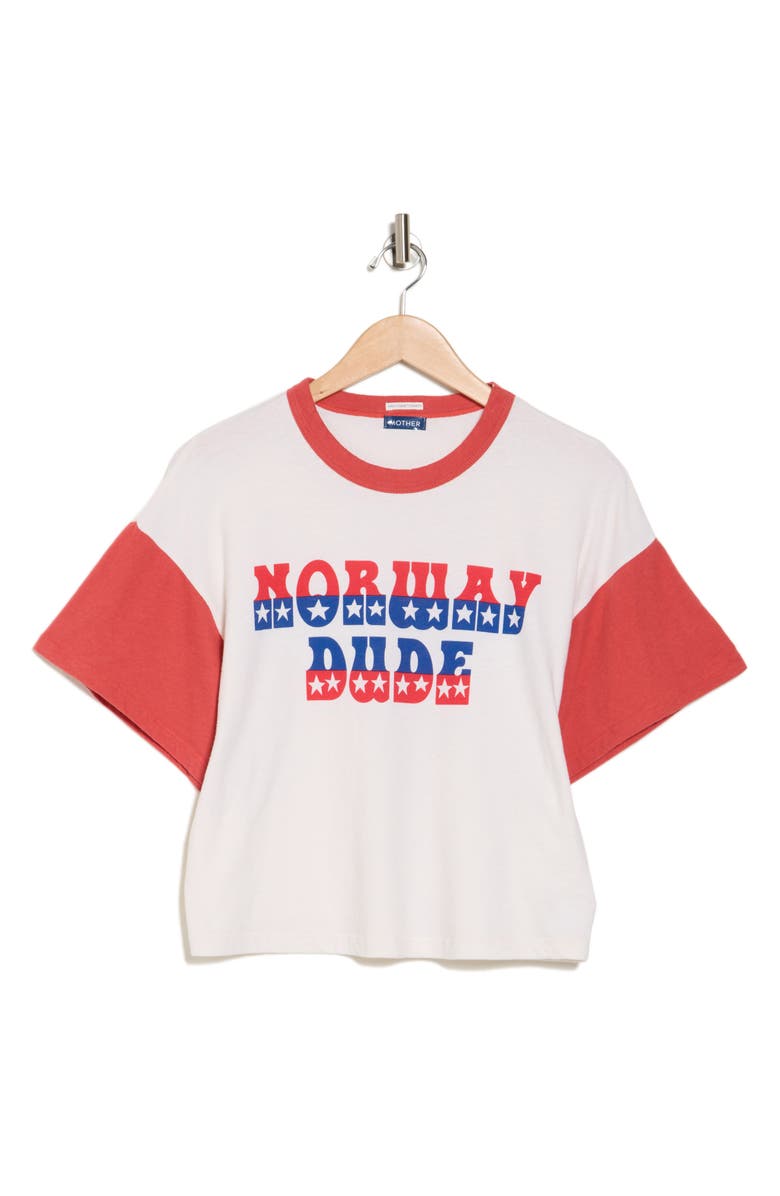 MOTHER The Wingman Graphic Crop T-Shirt, Alternate, color, 