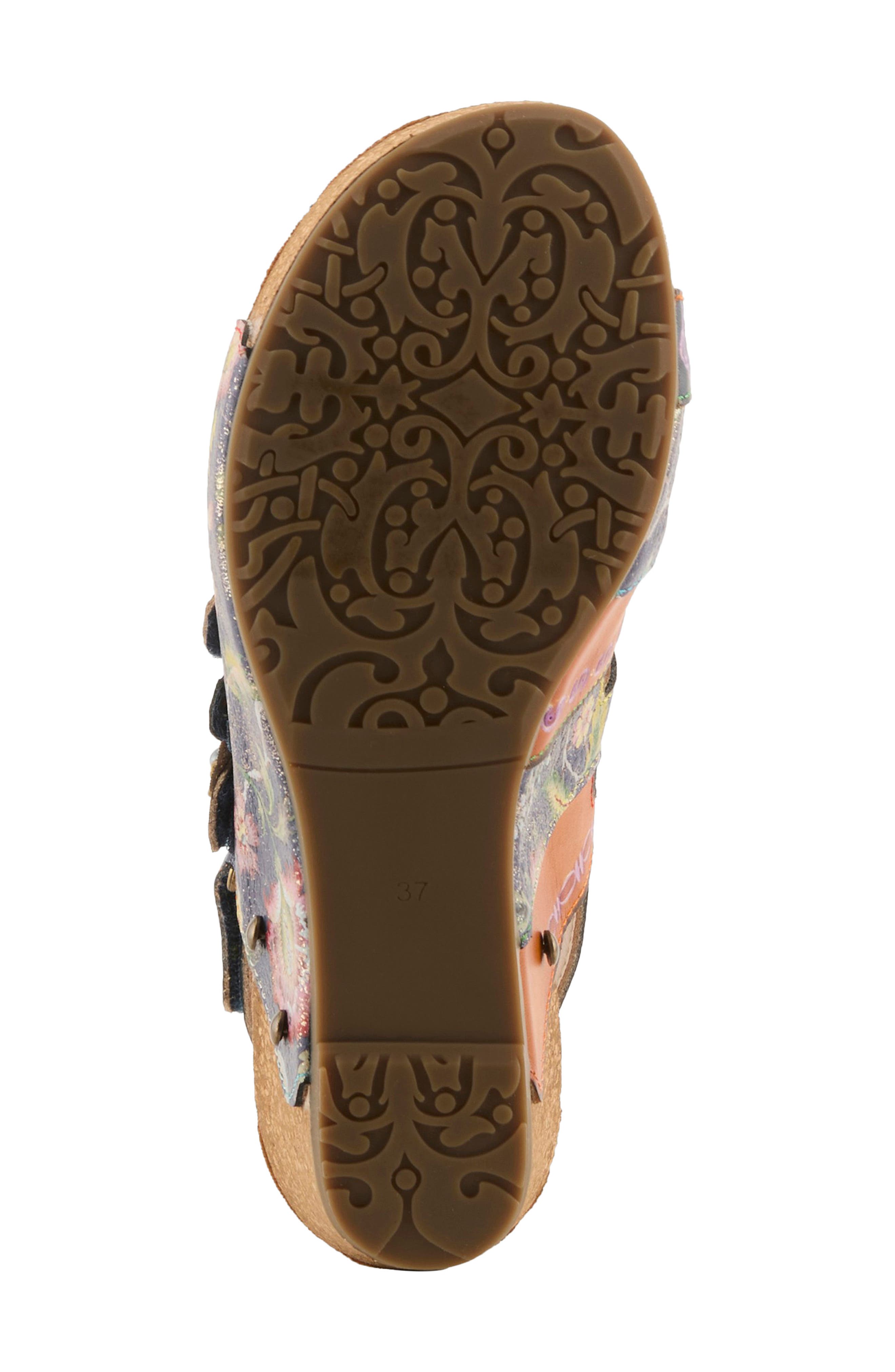 L'Artiste by Spring Step Buckle It Up Strappy Wedge Sandal, Alternate, color, Navy Multi