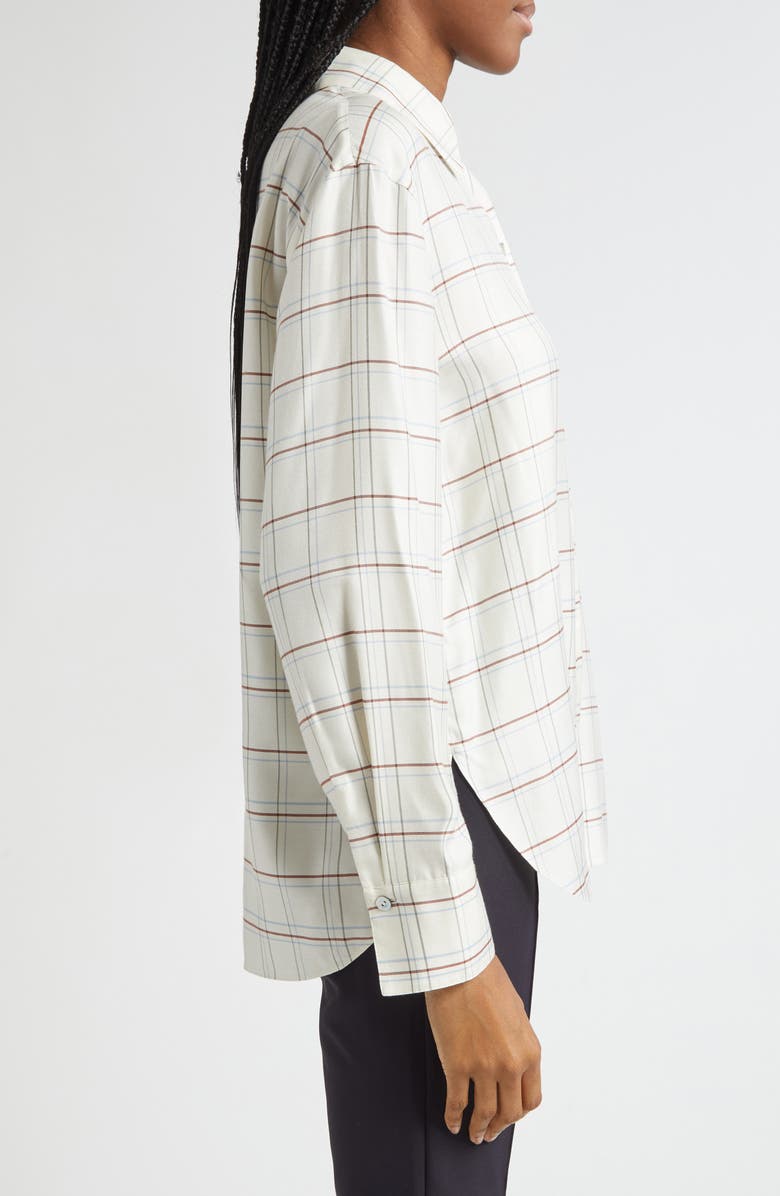 Vince Check Plaid Button-Up Shirt, Alternate, color, Cream Multi