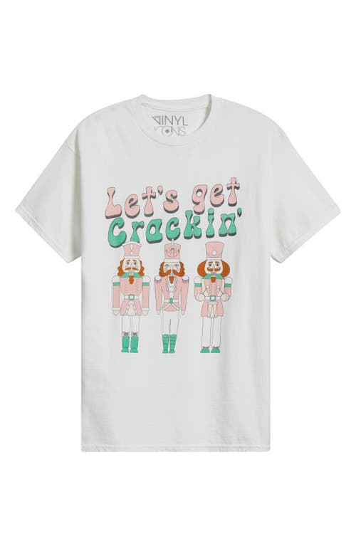 Vinyl Icons Get Crackin' Holiday Nutcracker Cotton Graphic T-shirt In White