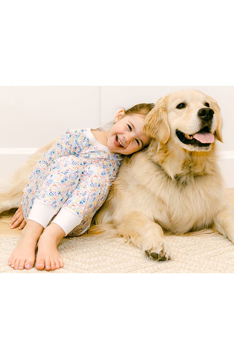 JOY STREET Dog Party Fitted Two-Piece Pajamas, Alternate, color, 