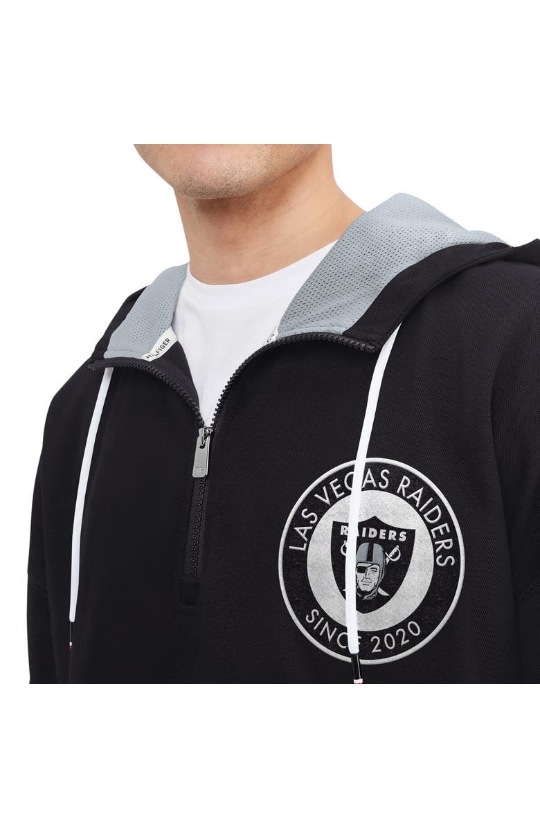Tommy Hilfiger Men's Tommy Hilfiger Black Las Vegas Raiders Aaron Quarter-Zip Hoodie, Alternate, color, Black
