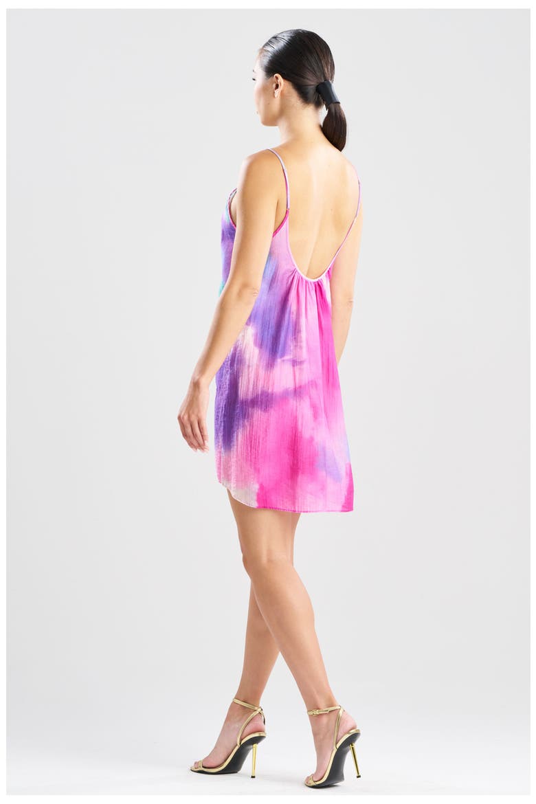 Watercolor Sheer Texture Scoop Mini Dress, Alternate, color, PINK