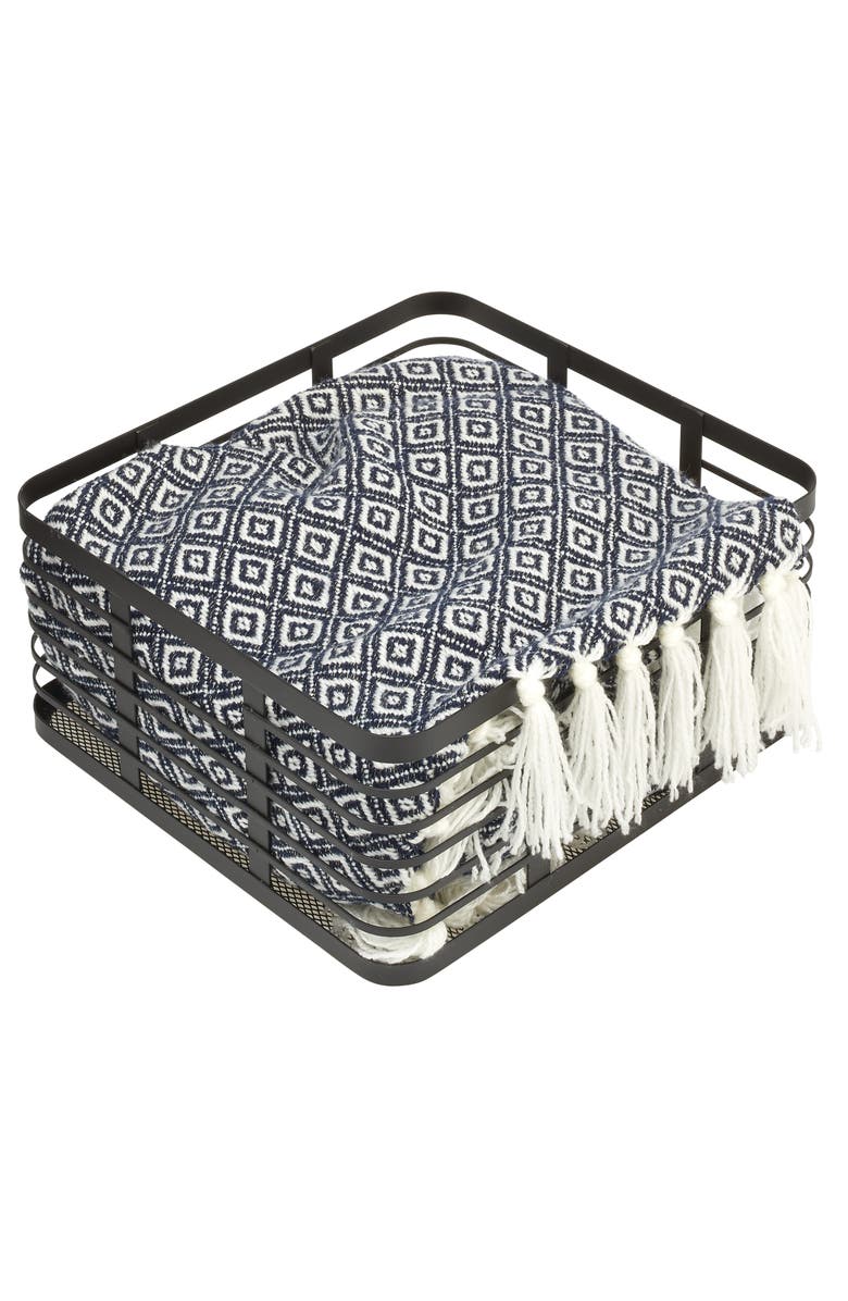 mDesign Metal Pantry Basket with Handles - Set of 4 - Matte Black, Alternate, color, Black