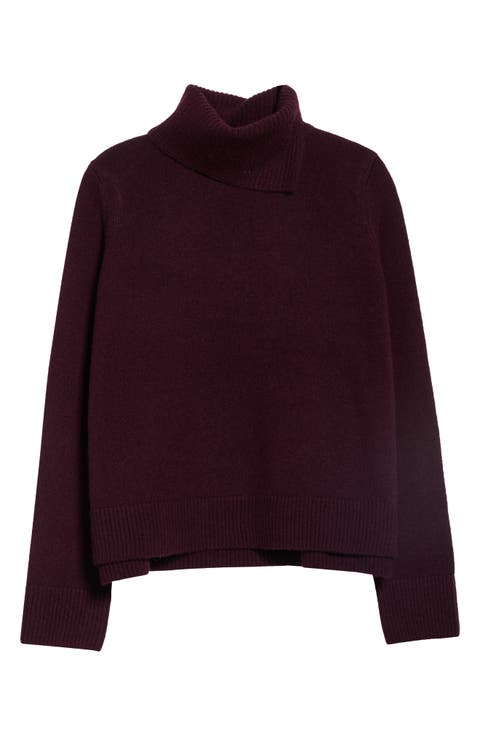 Swing Turtleneck Slit Wool & Cashmere Sweater
