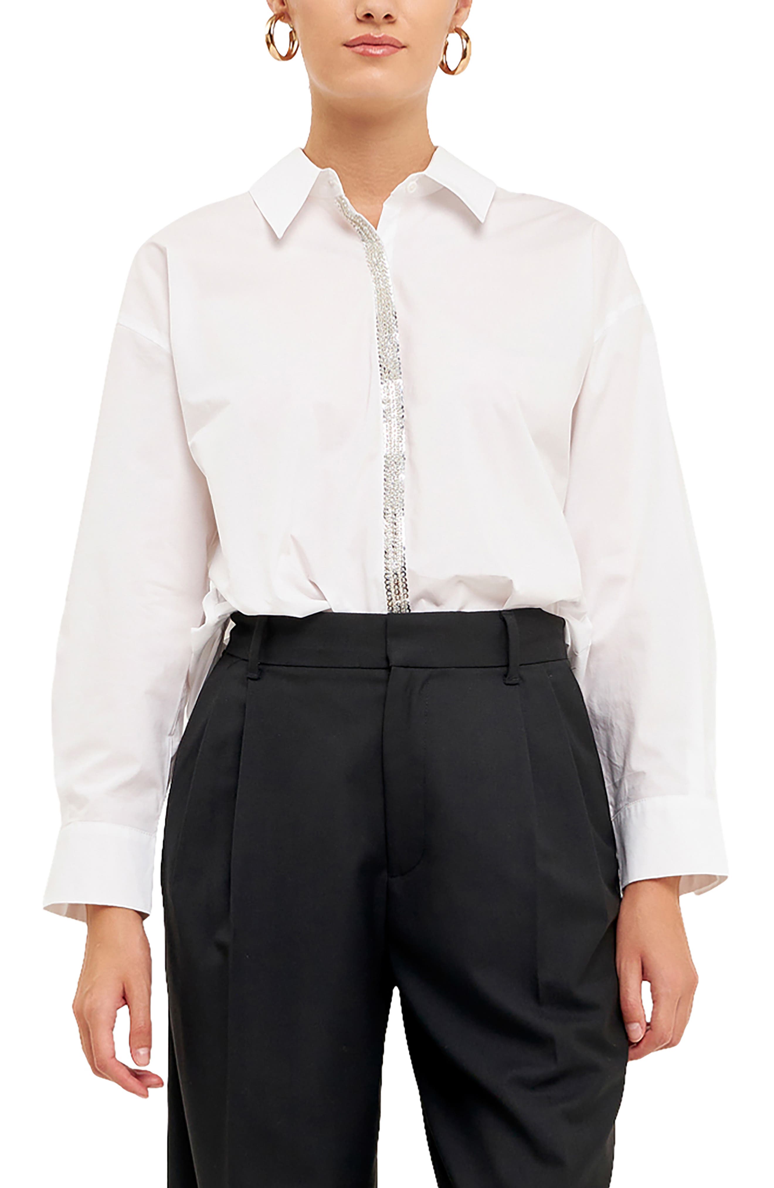 Sequins & Beads Poplin Shirt