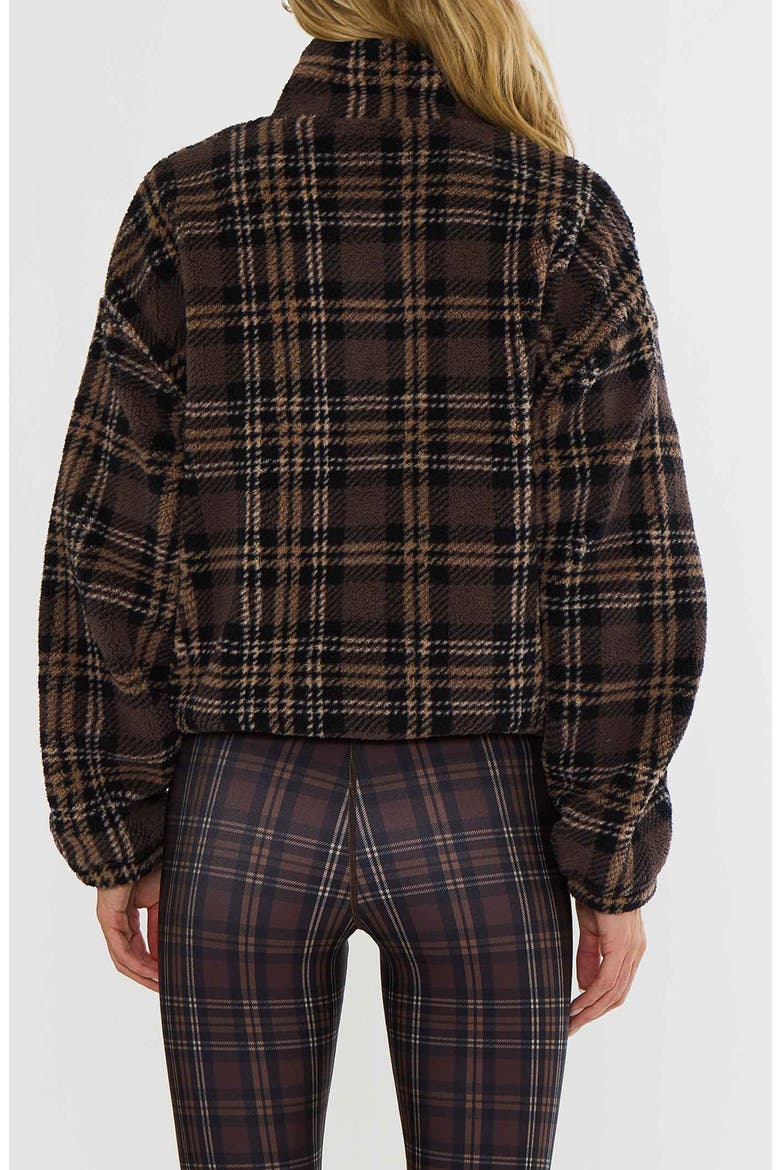 Leona Check Fleece Jacket, Alternate, color, CHOCOLATE BAR PLAID