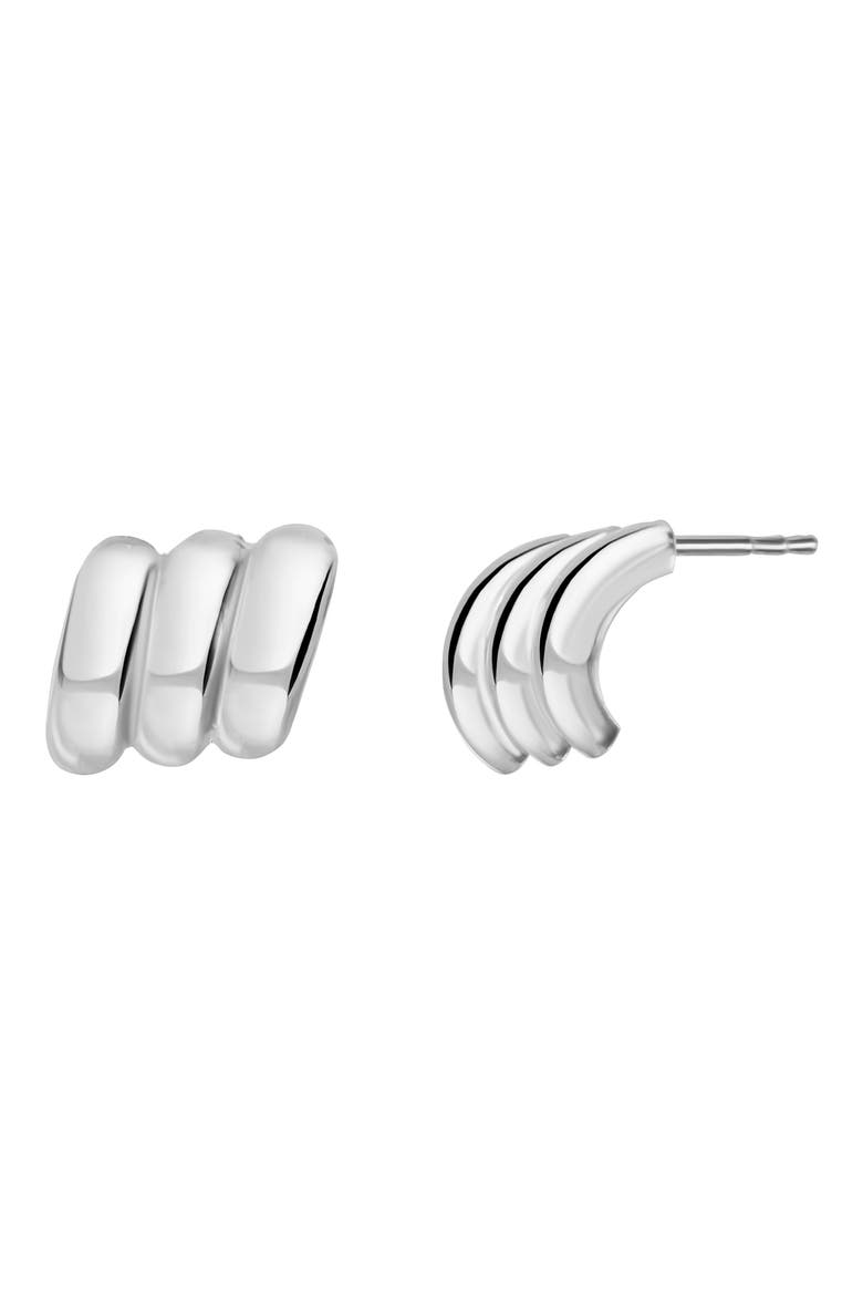 14K Gold Chunky Stud Earrings, Main, color, 14K WHITE GOLD
