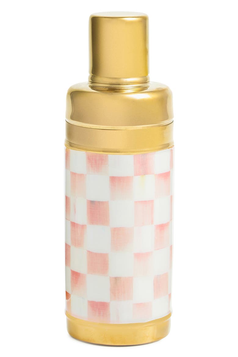 Rosy Check Enameled Steel Cocktail Shaker, Main, color, ROSY