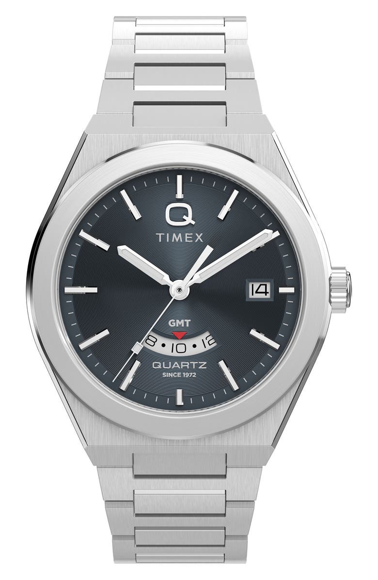 Timex<sup>®</sup> Q Timex Continental GMT Bracelet Watch, 39mm, Main, color, 