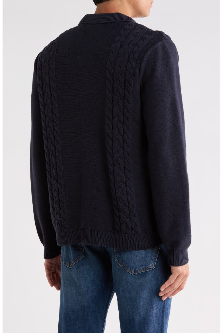 Textured Button Up Sweater, Alternate, color, NAVAL ACADEMY
