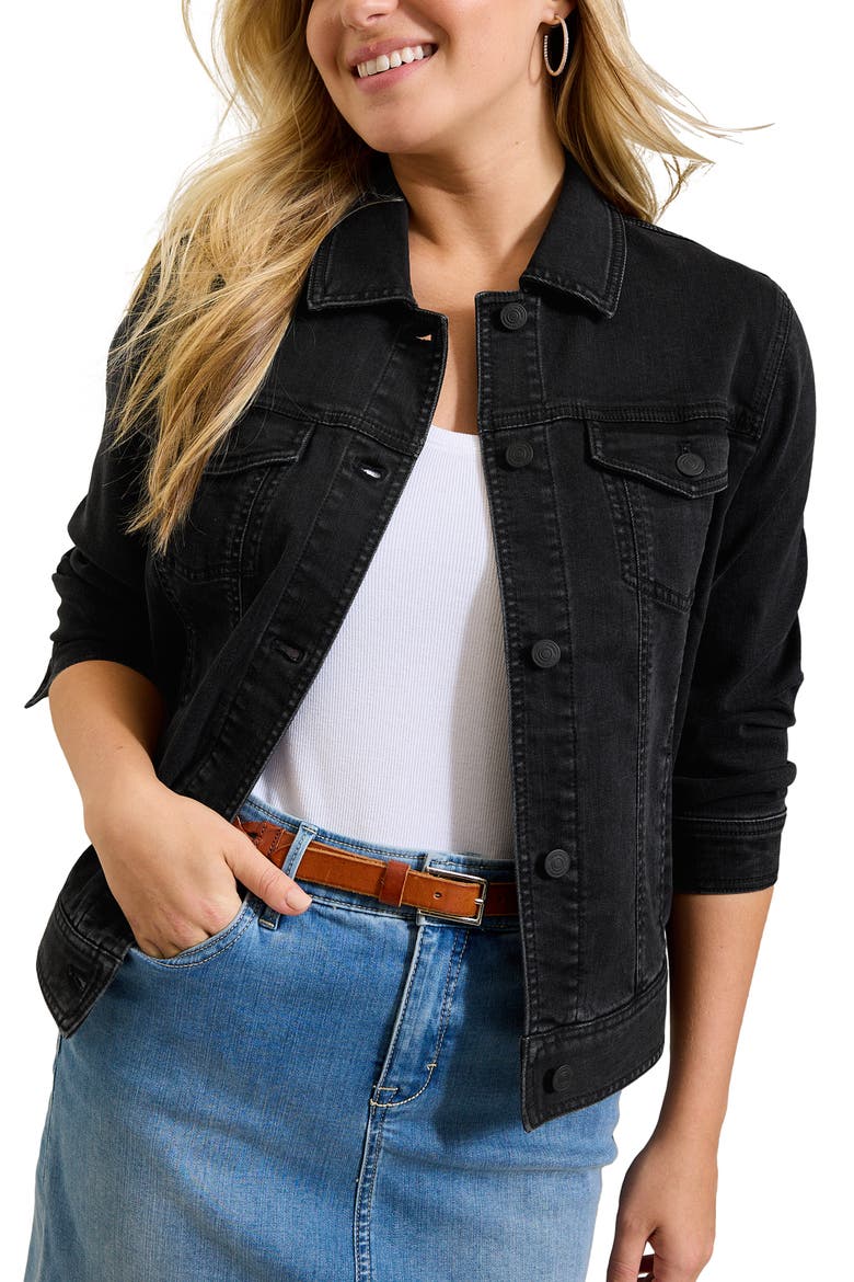 Denim Trucker Jacket, Main, color, COASTAL BLACK WASH