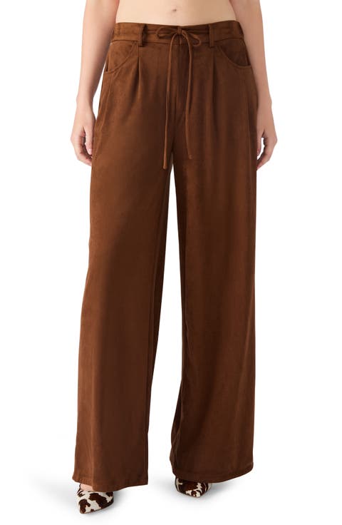 Alysia Faux Suede Drawstring Pants