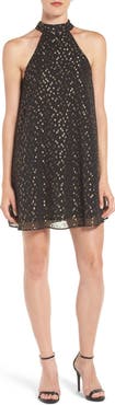 Chelsea28 Metallic Halter Dress