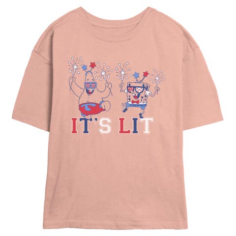 Junior's American Celebration Friends Short Sleeve Skimmer T-shirt
