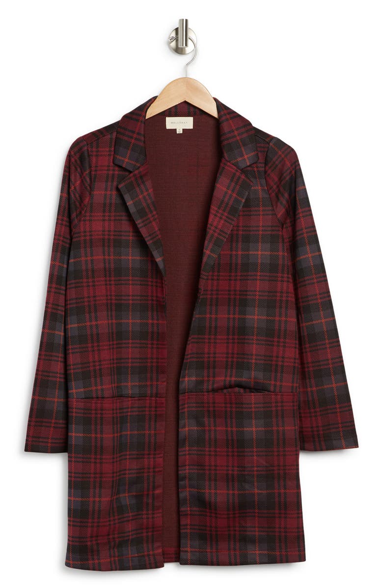 MELLODAY Plaid Jacquard Knit Topper, Alternate, color, 