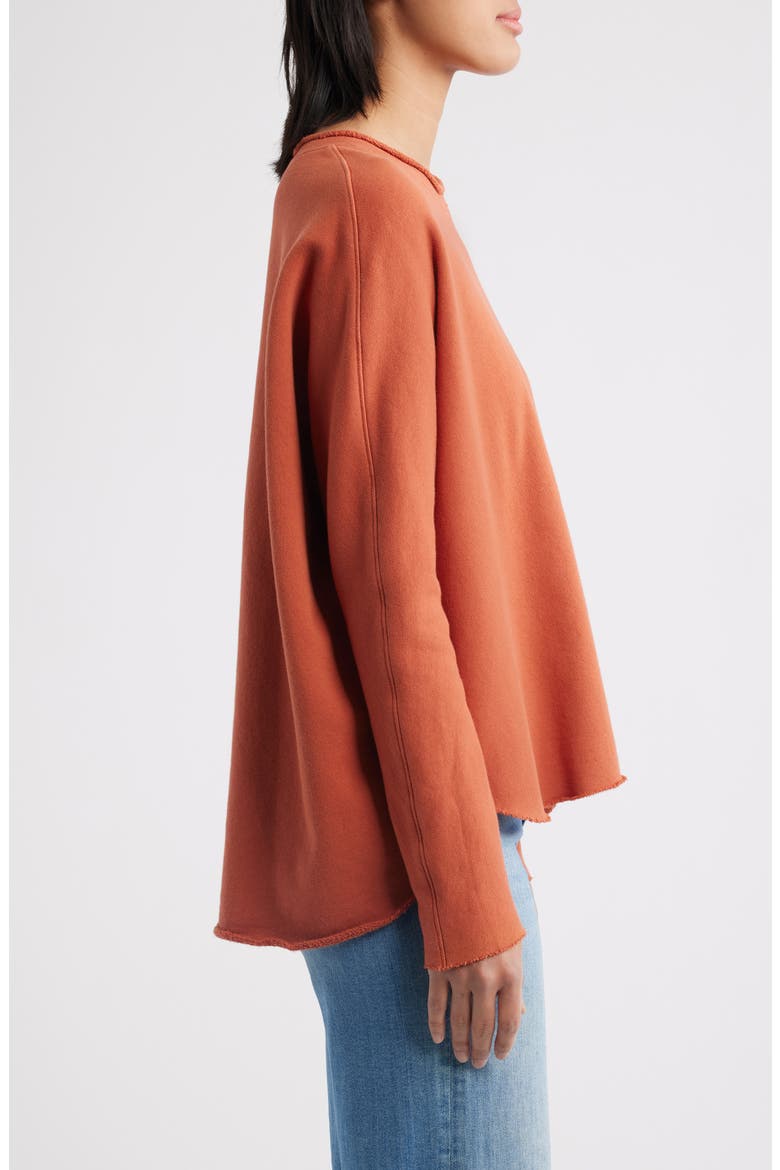 Anna Cotton Fleece Capelet Sweatshirt, Alternate, color, VINTAGE APRICOT