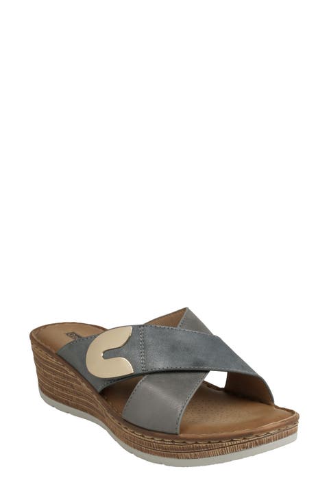 Demi Platform Wedge Slide Sandal (Women)